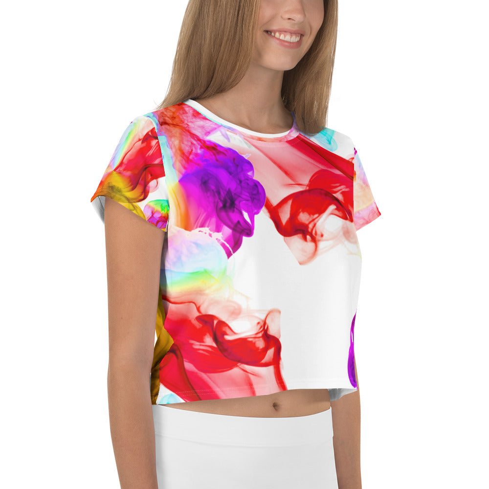 Sleeveless Gym Crop Tee. Yoga Crop Top. Activewear and Streetwear. Colorfall by WickedYo.